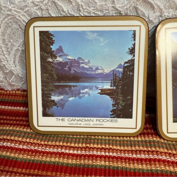 Vintage Set of PIMPERNEL COASTERS Canadian Rockies Mountains Banff Jasper Peyto - Picture 4 of 14